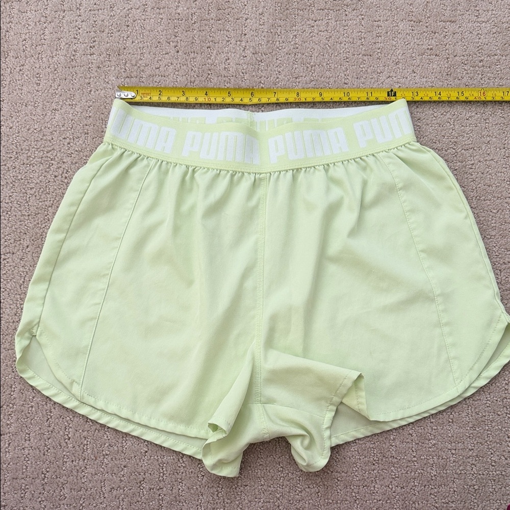 Puma Women's Pale Lime Elastic Waist Athletic Shorts
